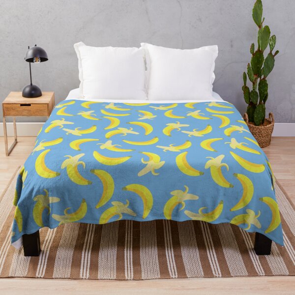 Item preview, Yellow Banana Pattern on Blue Background designed and sold by Ayoub14.