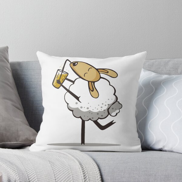 Item preview, Sheep drinks,  cartoon animal character with glass. designed and sold by VaskanianArt.