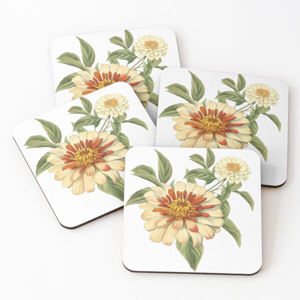 Item preview, Vintage Zinnia and Goldenrod Floral Botanical Pattern designed and sold by crickmonster.