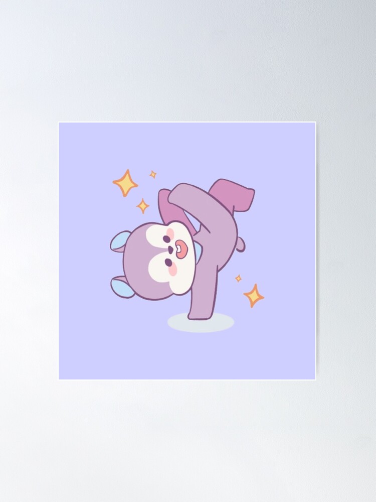 BTS BT21 RJ and Mang eating together new mang without mask ( Jin and JHope  in the military ) cute aesthetic sqyirrel and alpaca Poster for Sale by  Glacieux