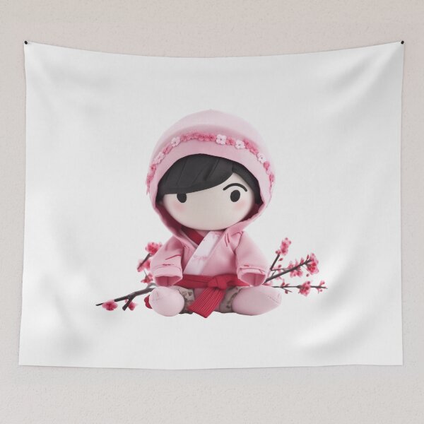 Item preview, Cute Cherry Blossom Chibi Sakura Ninja Doll designed and sold by TVBArchive.