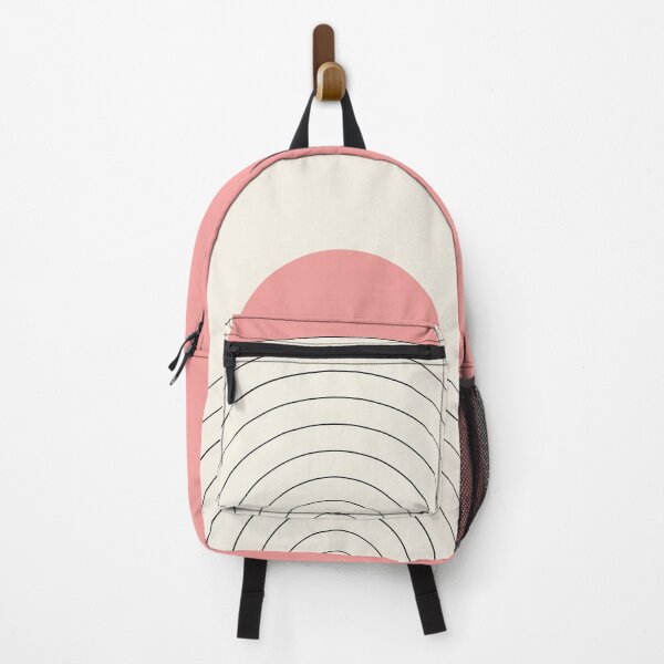 Item preview, Mid Century style line art with pink sun designed and sold by BattaAnastasia.