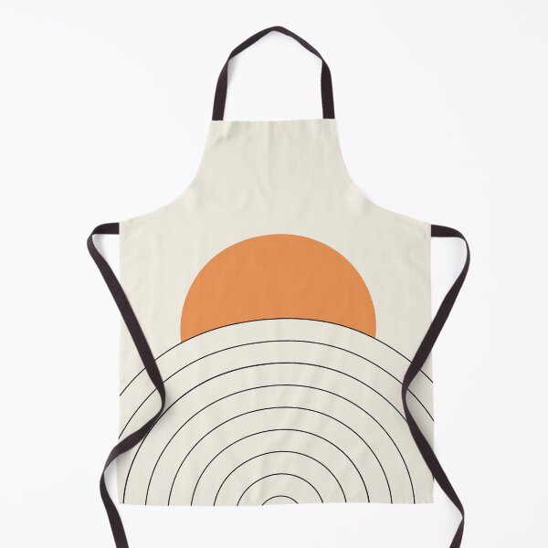 Item preview, Mid Century style line art with orange sun designed and sold by BattaAnastasia.