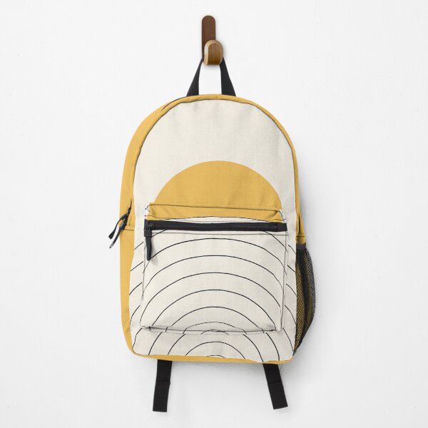 Item preview, Mid Century style line art with yellow sun designed and sold by BattaAnastasia.