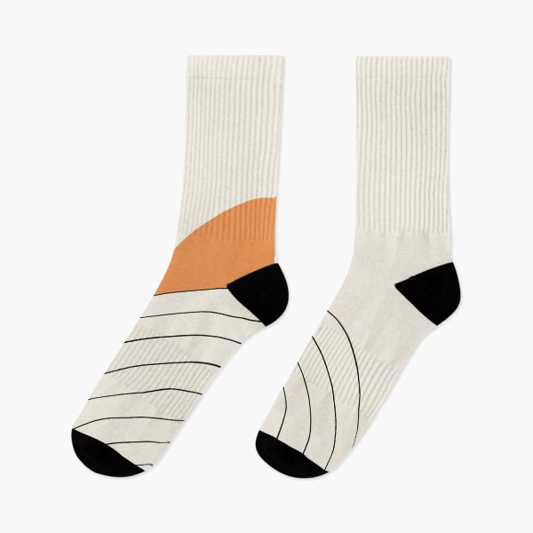 Item preview, Mid Century style line art with orange sun designed and sold by BattaAnastasia.