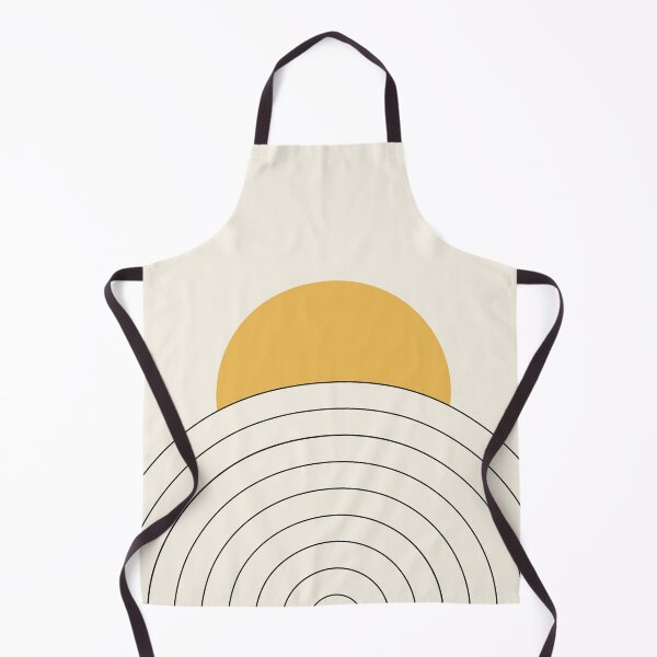 Item preview, Mid Century style line art with yellow sun designed and sold by BattaAnastasia.
