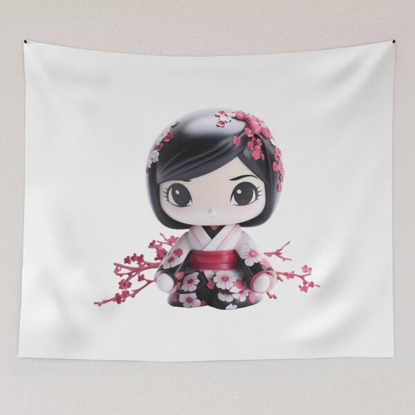 Item preview, Adorable Cherry Blossom Chibi Sakura Ninja Doll designed and sold by TVBArchive.