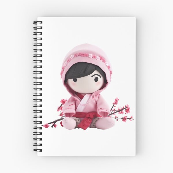 Artikelvorschau, Pink Cherry Blossom Chibi Sakura Ninja Doll entworfen und verkauft von TVBArchive.