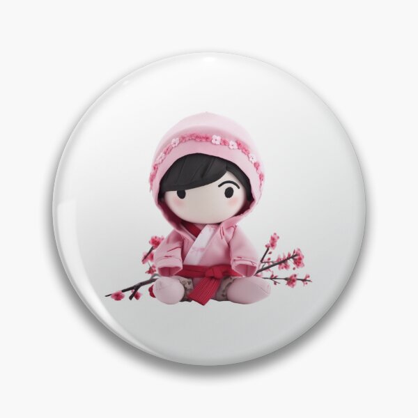 Artikelvorschau, Pink Cherry Blossom Chibi Sakura Ninja Doll entworfen und verkauft von TVBArchive.