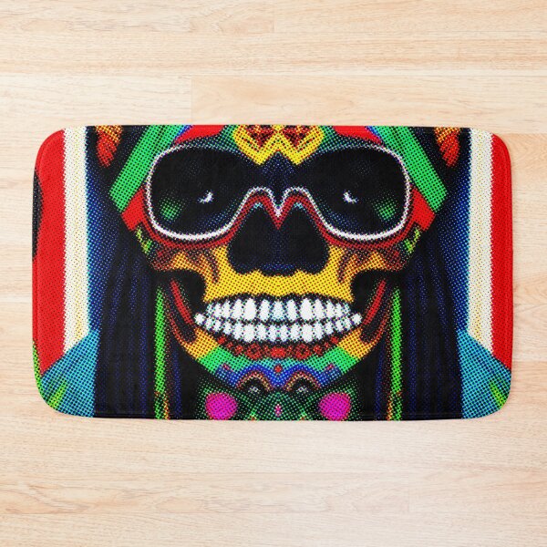 Item preview, *UNIQUE COOL JAMAICAN RASTA SKULL  COLORFUL DOTTED PATCHWORK* designed and sold by Ralek.