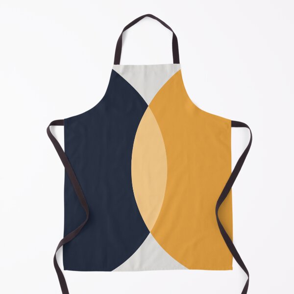 Item preview, Dark blue and mustard color abstract Mid Century circles designed and sold by BattaAnastasia.