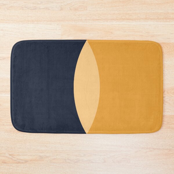 Item preview, Dark blue and mustard color abstract Mid Century circles designed and sold by BattaAnastasia.