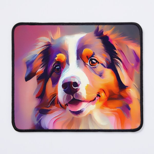 Item preview, Australian Shepherd Dog Abstract Portrait designed and sold by triplethedot.
