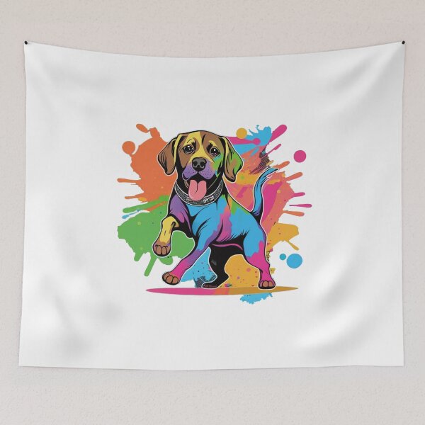 Item preview, Colorful and joyful Labrador（White background） designed and sold by SMALL BEAR ART.
