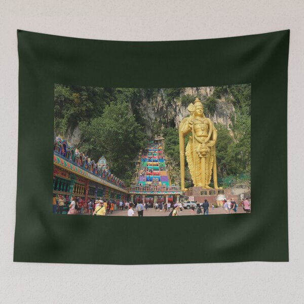 Item preview, Lord Murugan with prayer wheels and stairs at Batu Caves designed and sold by kall3bu.