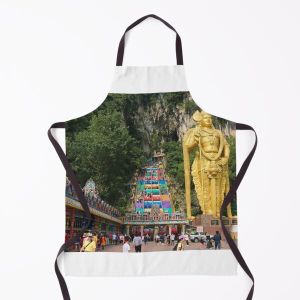 Item preview, Lord Murugan with prayer wheels and stairs at Batu Caves designed and sold by kall3bu.