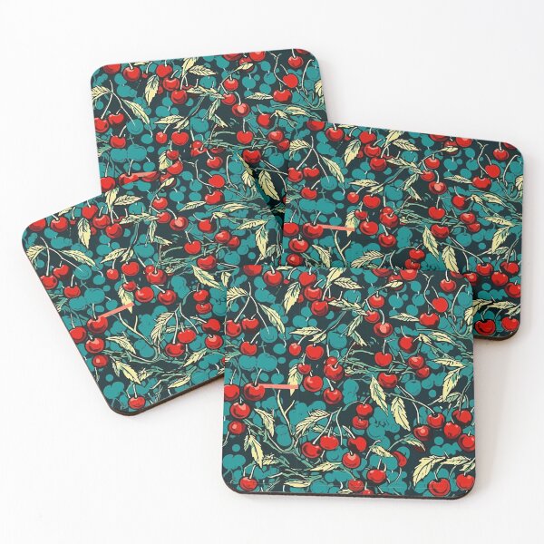 Item preview, Cherry Blossoms: Red Cherries and Lilac Hues designed and sold by TopArtsy.
