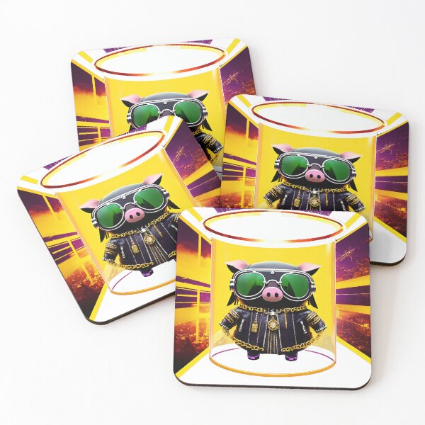 Item preview, Cyberpunk gangsta piggy designed and sold by Piggy-Art.
