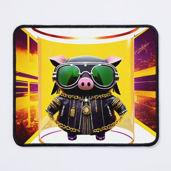 Item preview, Cyberpunk gangsta piggy designed and sold by Piggy-Art.
