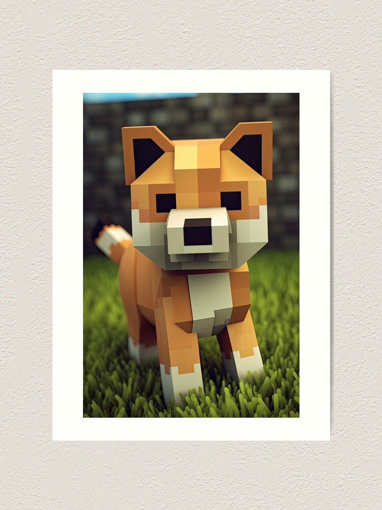 Pixel art dog character design shiba em