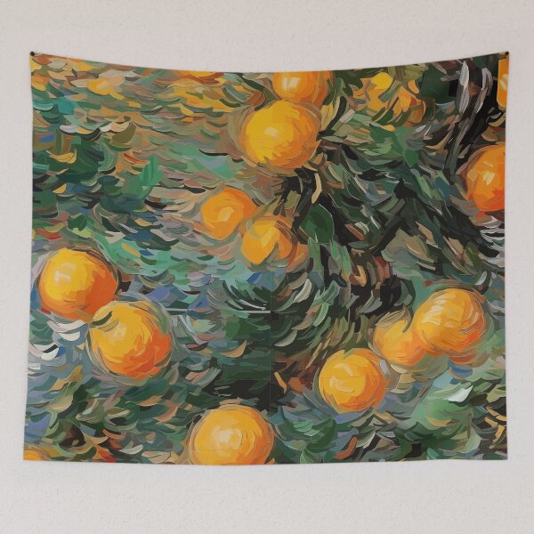 Item preview, Abstract Oranges: Impressionist Tree Landscape designed and sold by TopArtsy.