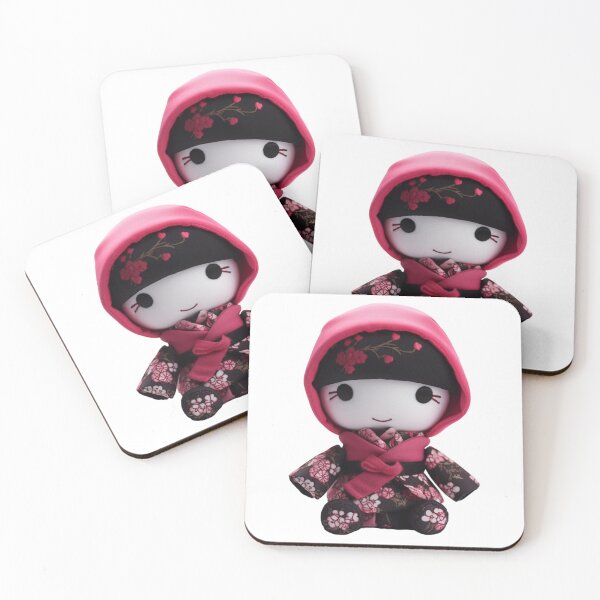 Item preview, Chibi Sakura Ninja Doll - Red Pink Cherry Blossom  designed and sold by TVBArchive.