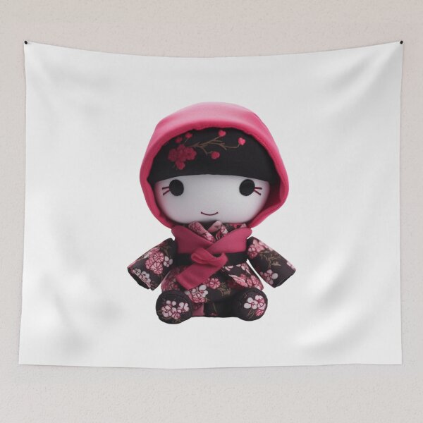Item preview, Chibi Sakura Ninja Doll - Red Pink Cherry Blossom  designed and sold by TVBArchive.