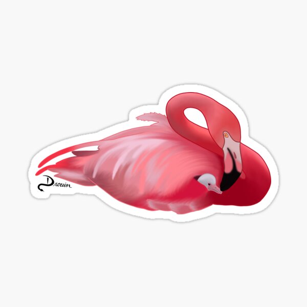 Interchangeable Baby Flamingo, Cute Flamingo Badge Reel, Animal