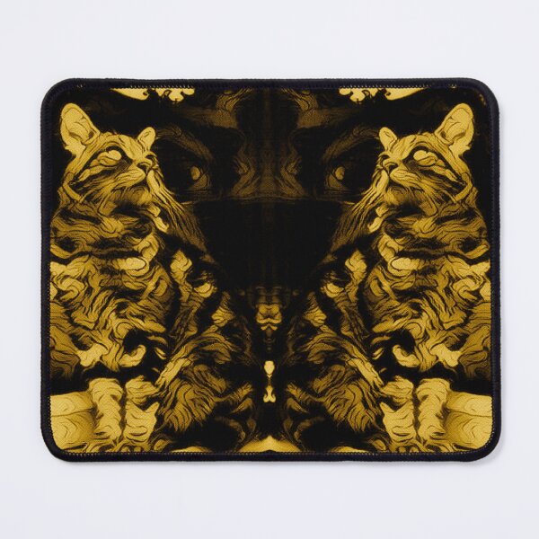 Artikelvorschau, 'MYSTICAL TWIN CATS ARTWORK' GOLDgrafik im digitalen Stil entworfen und verkauft von helenvjames.