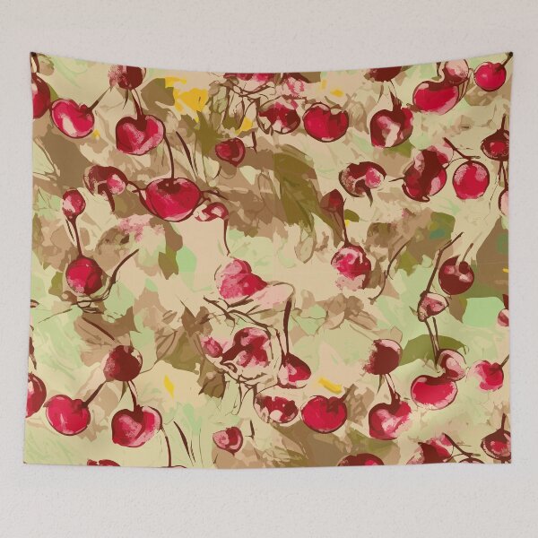 Item preview, Cherry Red Impressions: Brown Background designed and sold by TopArtsy.