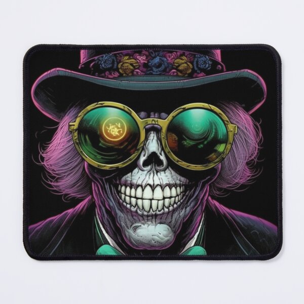 Item preview, Whimsical Psychedelic Skull Madhatter Skeleton Art Graphic Design V.61 designed and sold by Pexelpanoramas.