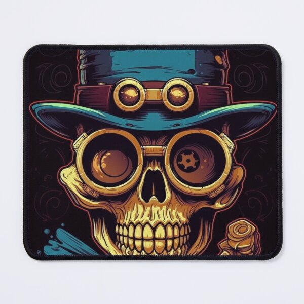 Item preview, Whimsical Psychedelic Skull Madhatter Skeleton Art Graphic Design V.66 designed and sold by Pexelpanoramas.