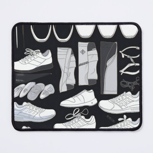 Item preview, Shoes Knolling | Illustration | Black&White | 8K | designed and sold by Hazmat-AI7.