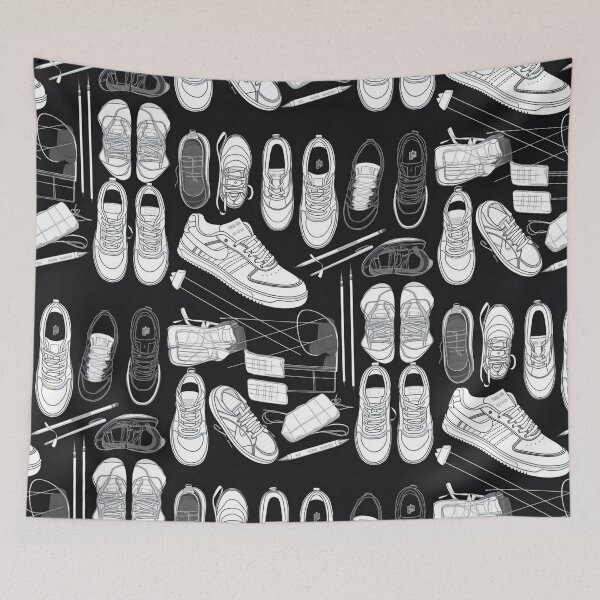 Item preview, Shoes Knolling | Illustration | Black&White | 8K | designed and sold by Hazmat-AI7.