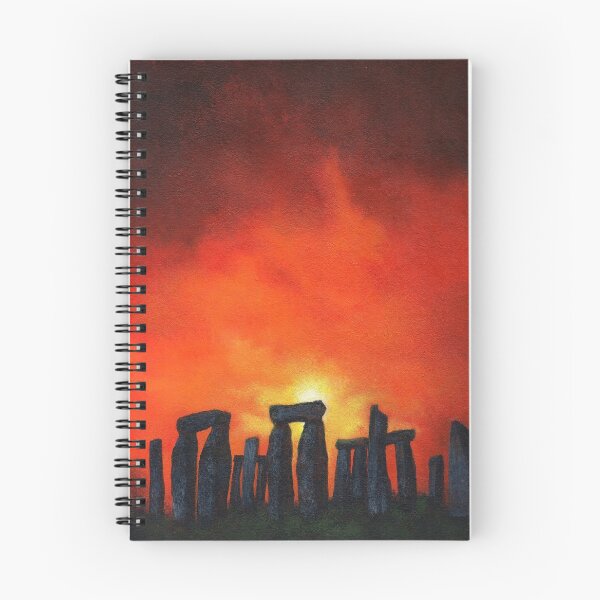 Item preview, 'Stonehenge Sunset' red hot fiery sunset at the iconic Stonehenge designed and sold by helenvjames.
