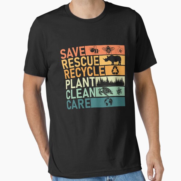 Artikel-Vorschau von Earth Day Save Rescue Recycle Plant Clean Care Essential T-Shirt, designt und verkauft von inchai.