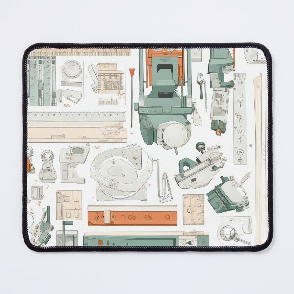 Item preview, Carpenter's Equipment Knolling Art | Illustration | 8K | designed and sold by Hazmat-AI7.