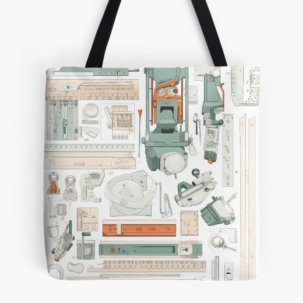 Item preview, Carpenter's Equipment Knolling Art | Illustration | 8K | designed and sold by Hazmat-AI7.