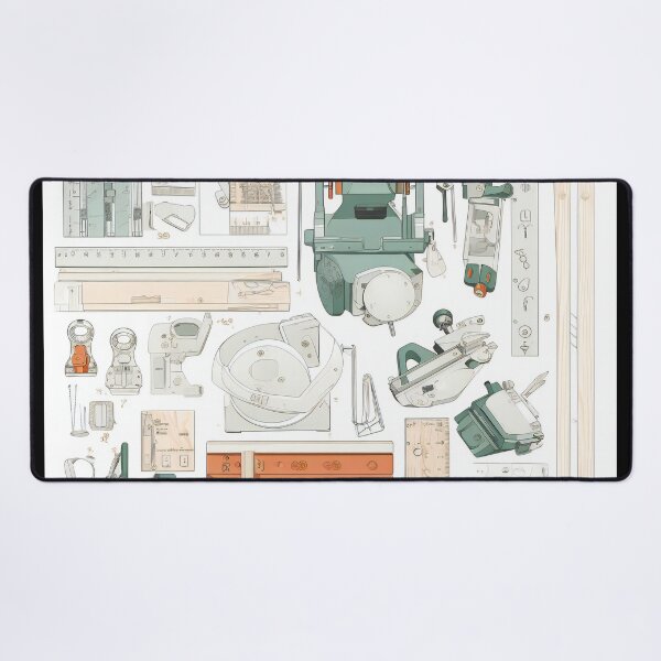 Item preview, Carpenter's Equipment Knolling Art | Illustration | 8K | designed and sold by Hazmat-AI7.