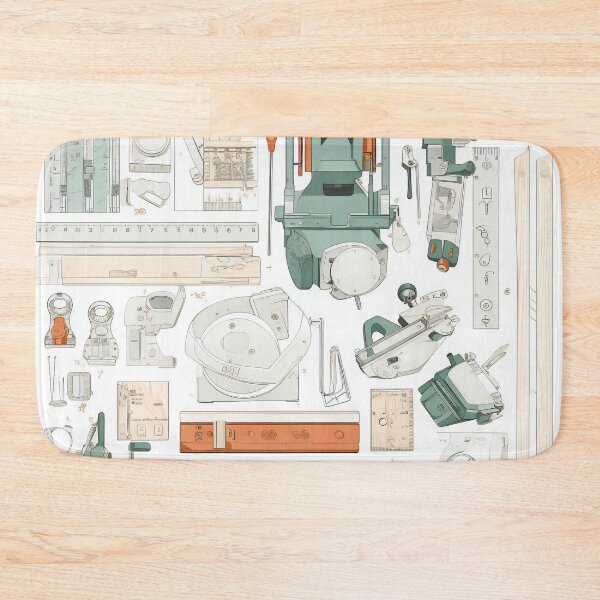 Item preview, Carpenter's Equipment Knolling Art | Illustration | 8K | designed and sold by Hazmat-AI7.