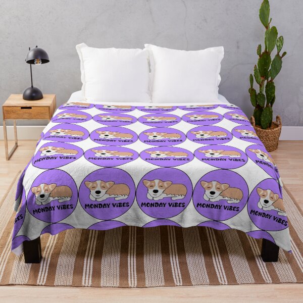 Item preview, Corgi Sleeping Monday Vibes Purple designed and sold by Lrtheurer.