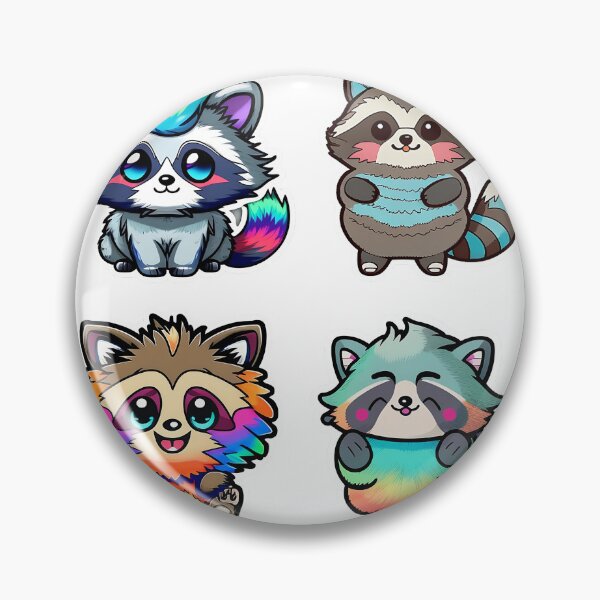 Item preview, Racoon Stickers l Cute Racoon l Rainbow racoons designed and sold by Artsynator.