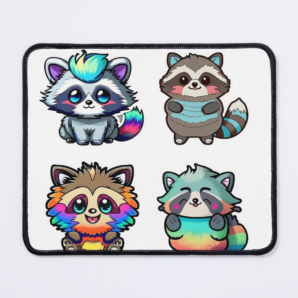Item preview, Racoon Stickers l Cute Racoon l Rainbow racoons designed and sold by Artsynator.
