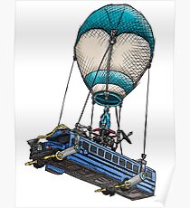 Fortnite Bus Drawing, Colored version Poster