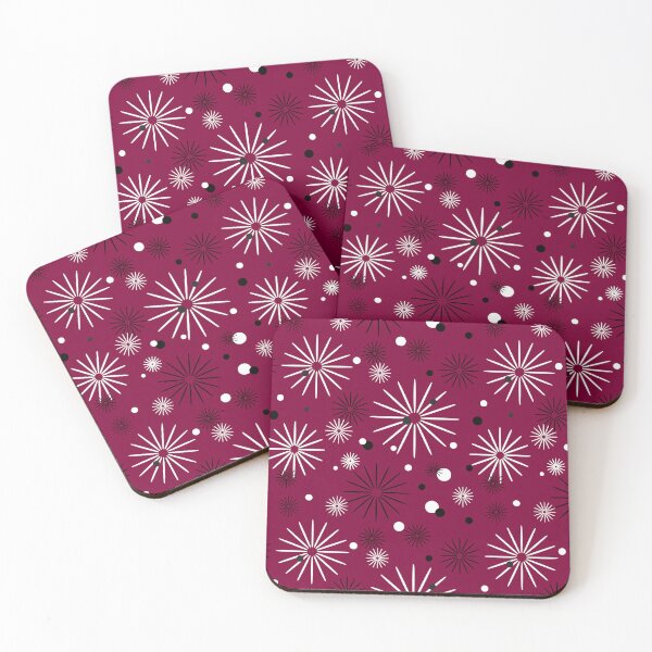 Item preview, Atomic Starburst Sparkles Burgundy Mid-Century Modern 50s MCM Vintage Inspired designed and sold by LoreliDesigns.