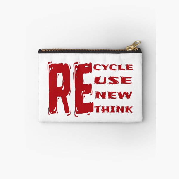 Item preview, recycle reuse renew rethink crisis environmental activism red sticker,  designed and sold by KesDesigns ⭐⭐⭐⭐⭐.