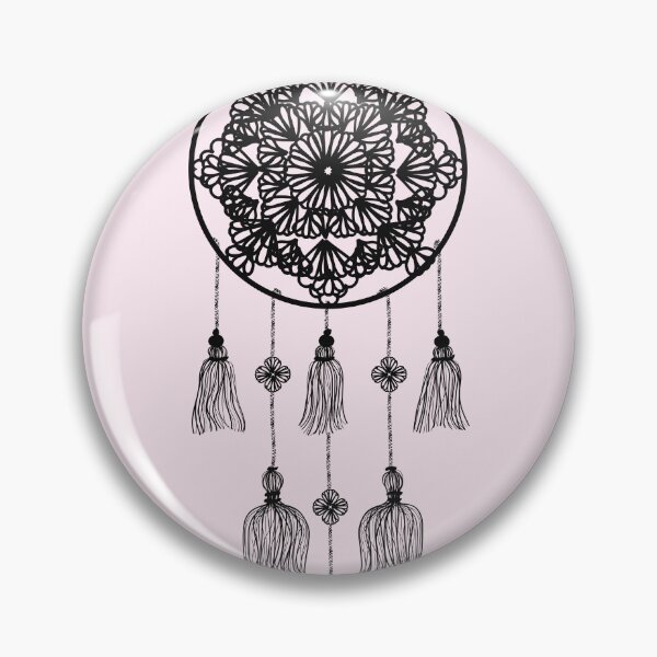 Item preview, Black dreamcatcher over soft pink designed and sold by marufemia.