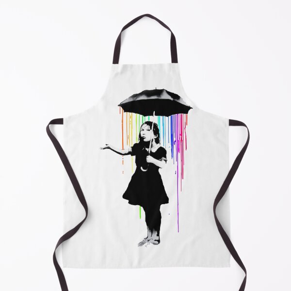Item preview, BANKSY Girl Rainbow Rain Umbrella designed and sold by inkstyl.