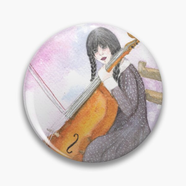 Item preview, Wednesday Addams playing Violoncello designed and sold by ElomaArts.