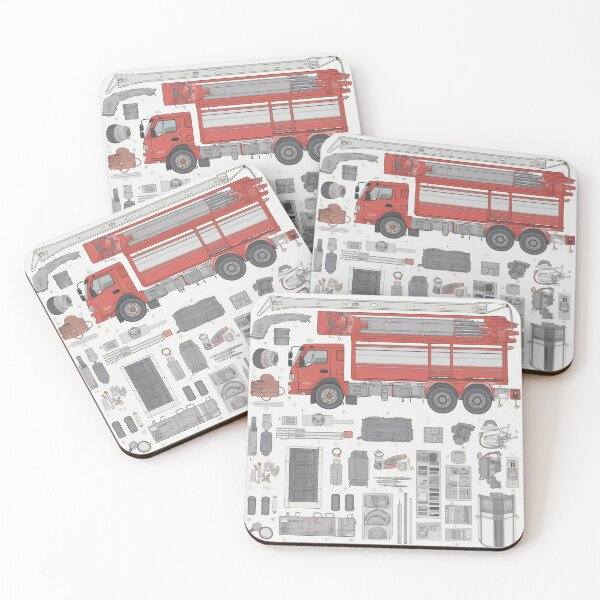 Item preview, Fire Truck Equipment Knolling Art | Illustration | 8K | designed and sold by Hazmat-AI7.